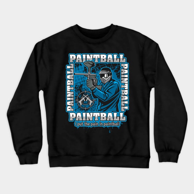 Paintball Player Blue Team Crewneck Sweatshirt by RadStar